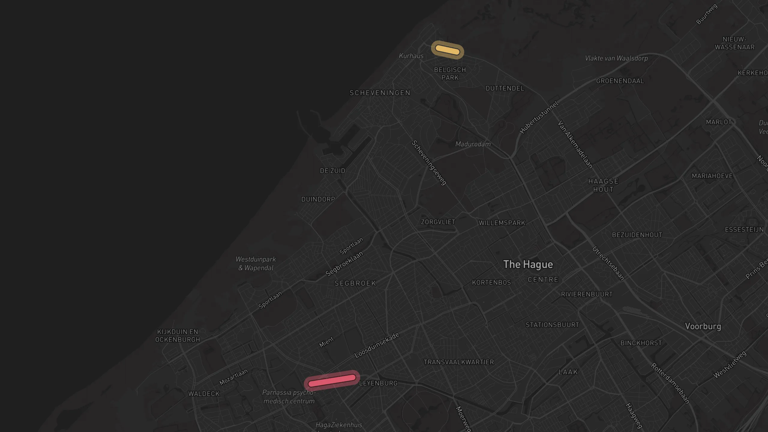 Map of street alignments in The Hague