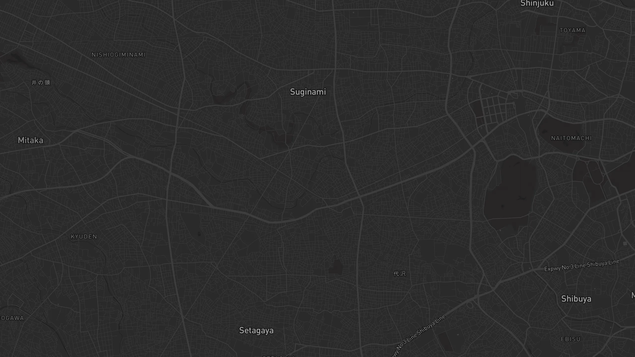 Map of street alignments in Tokyo