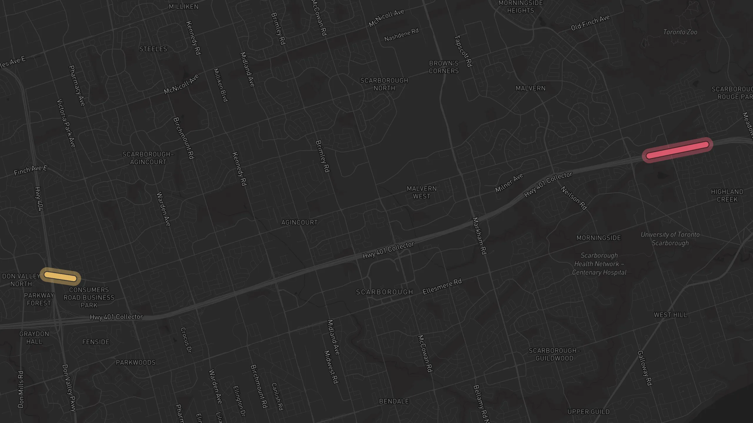 Map of street alignments in Toronto