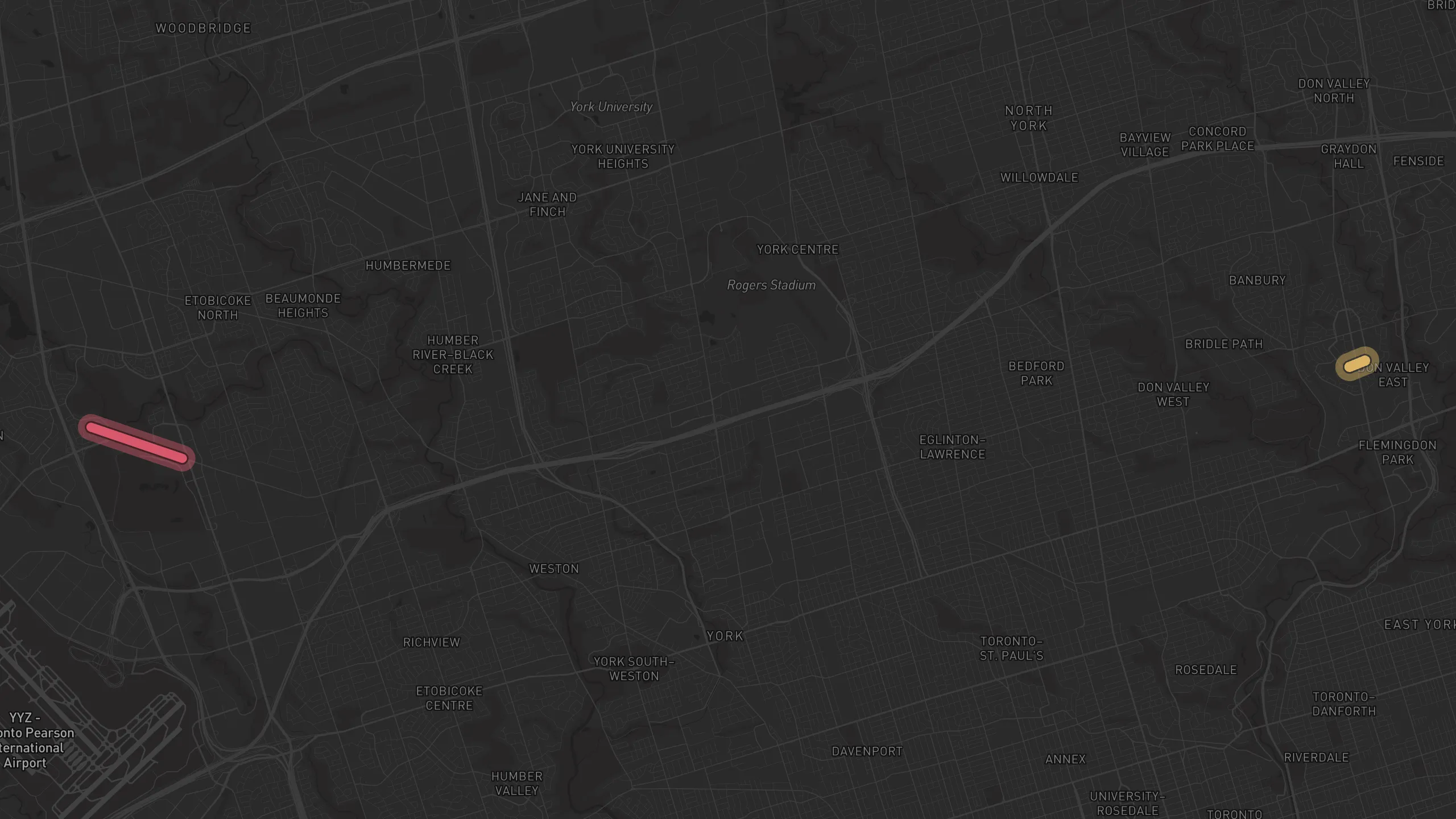 Map of street alignments in Toronto