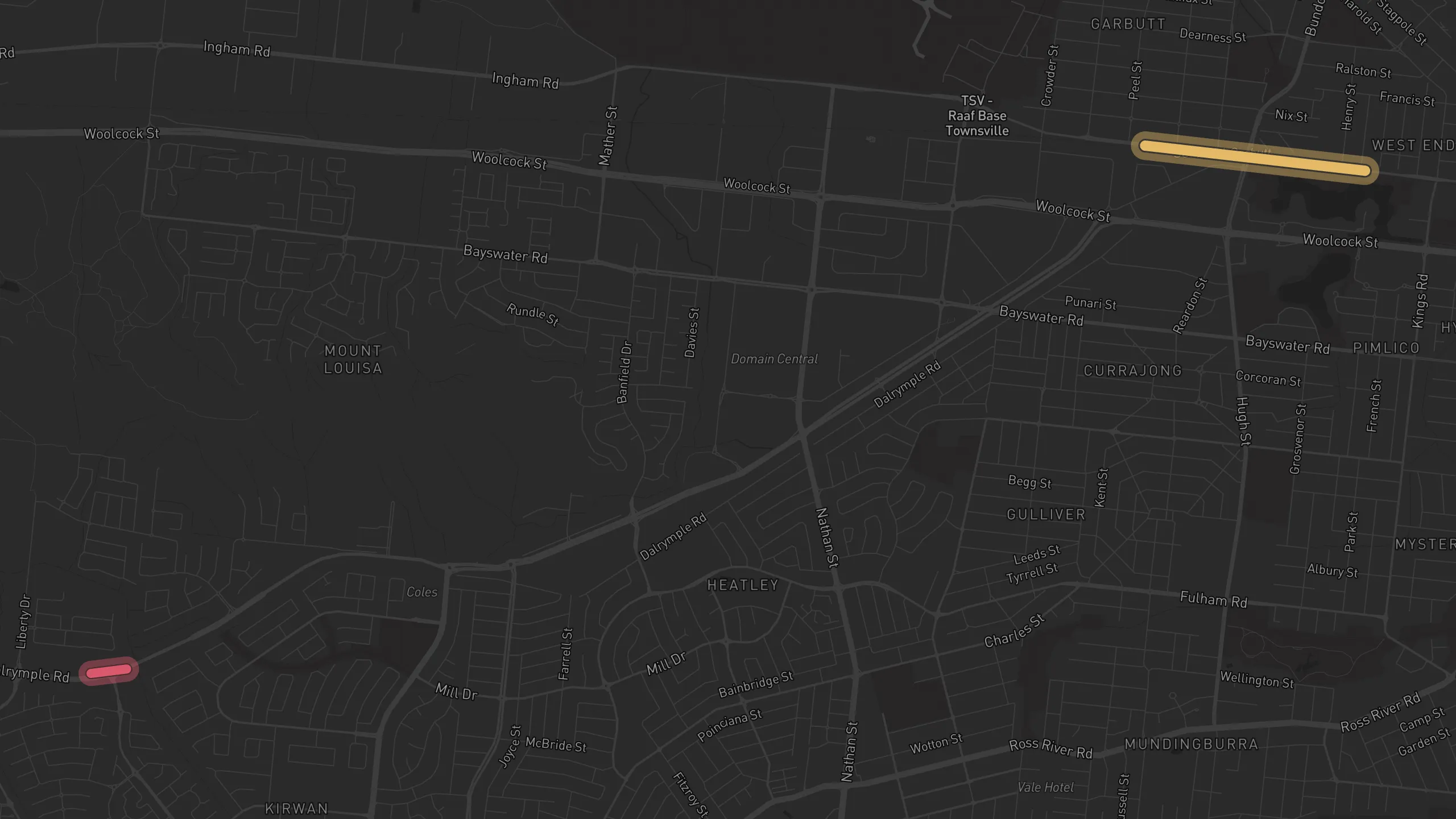 Map of street alignments in Townsville