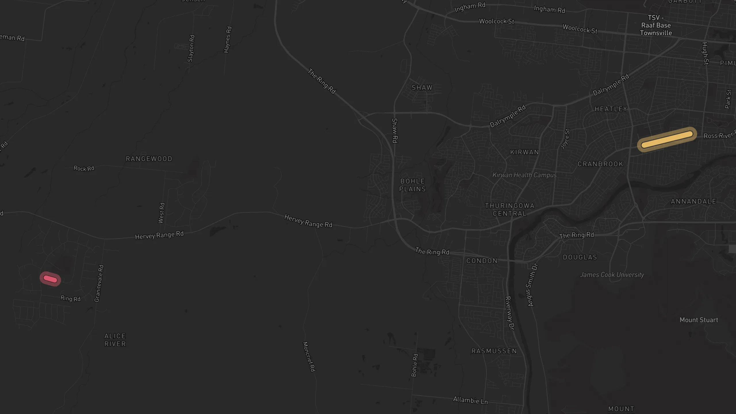 Map of street alignments in Townsville