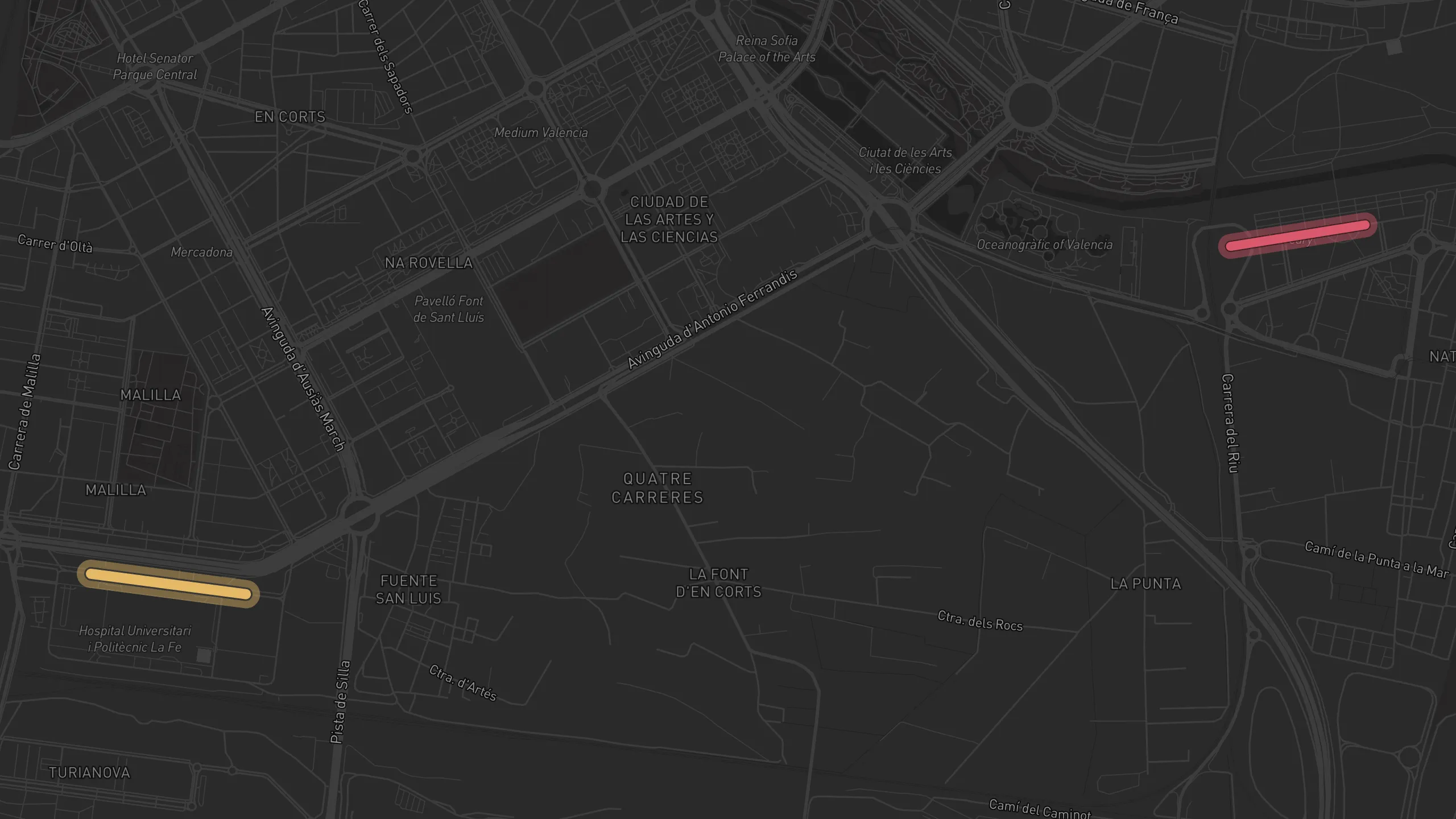 Map of street alignments in Valencia