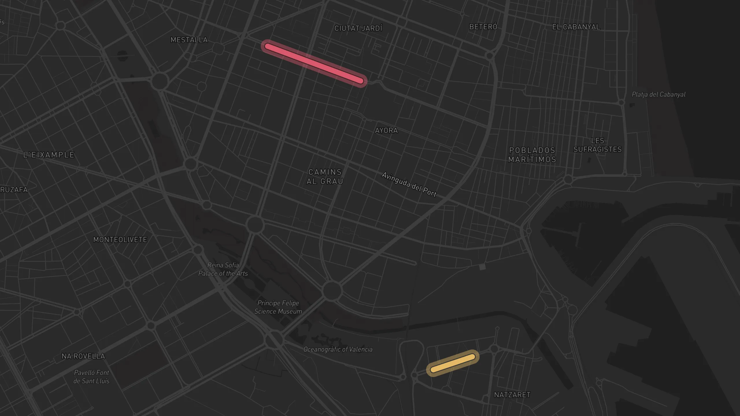 Map of street alignments in Valencia