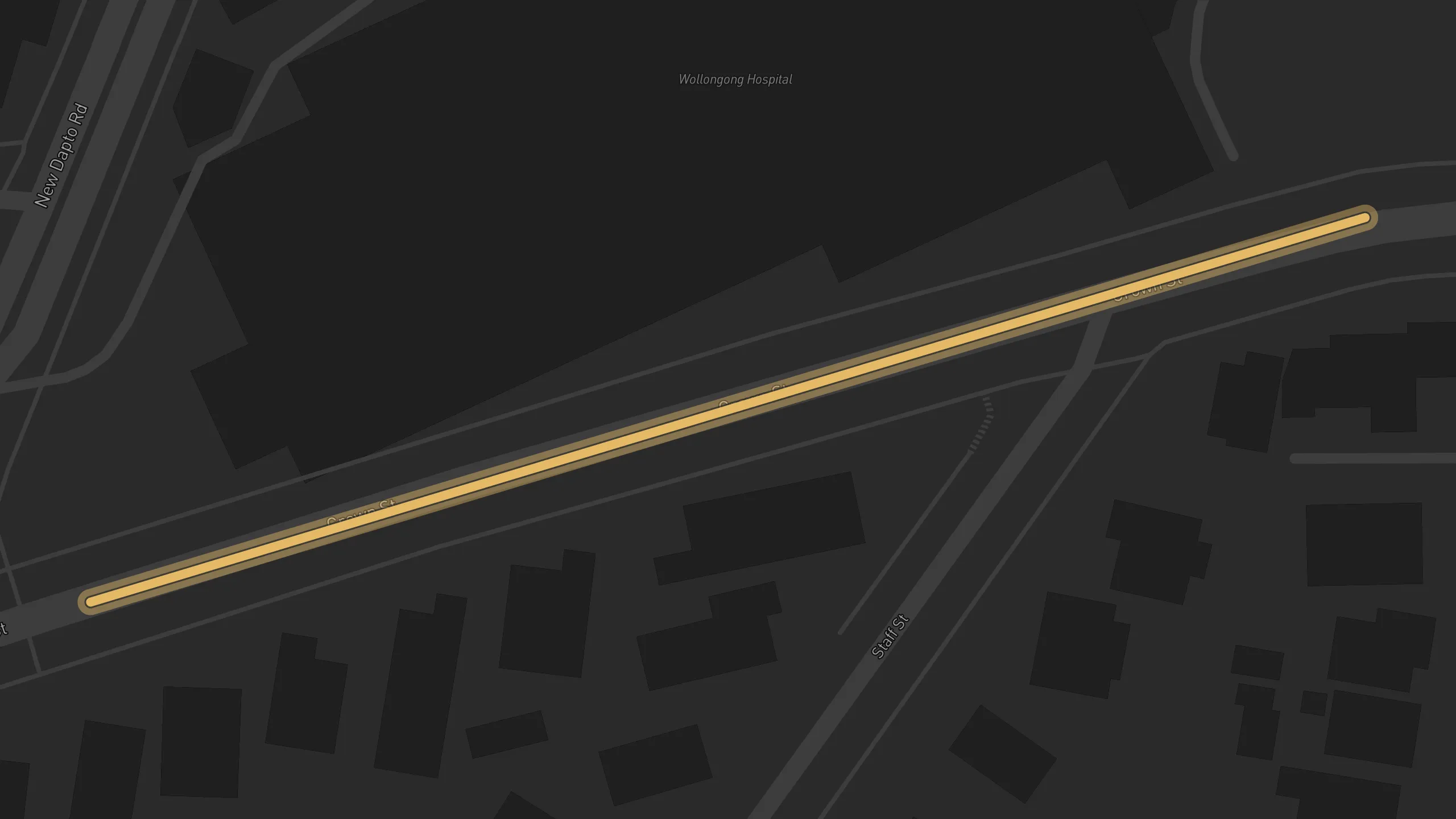 Map of street alignments in Wollongong