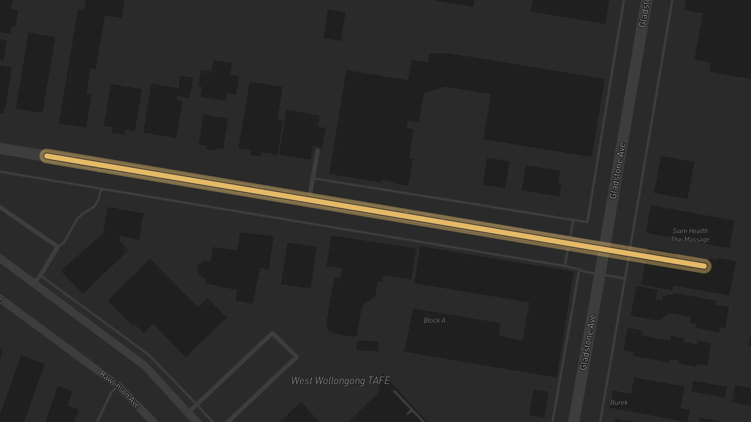 Map of street alignments in Wollongong